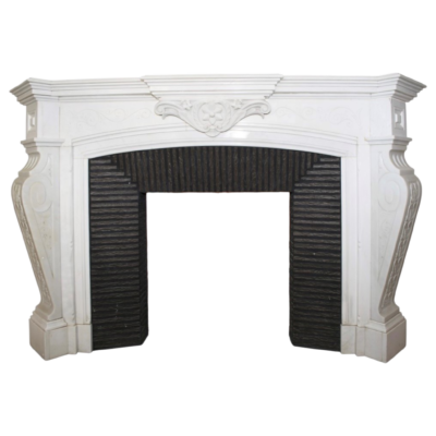Neoklassischer Kamin mit weißer Marmoreinfassung Nr. 3780
