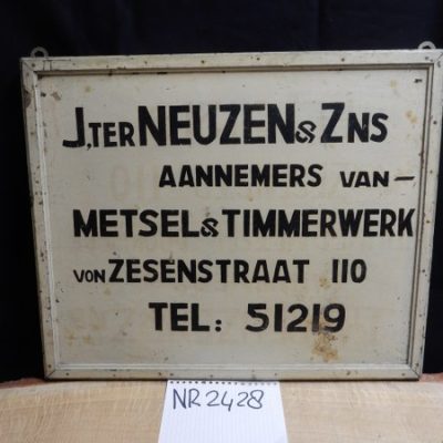 Alte Werbetafel von J. ter Neuzen & Söhne Nr. 2428