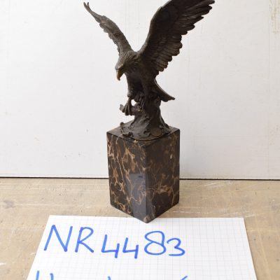 Majestätische Bronzeadler-Statue auf Marmorsockel - Nr. 4483