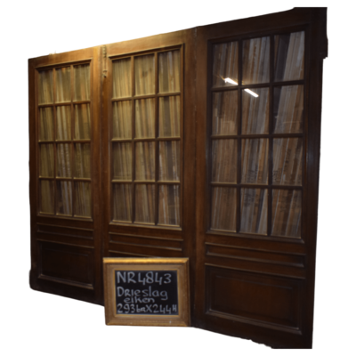 Elegante Eichenholz-Dreifachtür mit Glasfüllung Nr. 4843