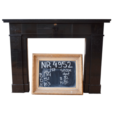 Art Nouveau Schwarzer Marmorkamin - 134x103cm NR. 4952