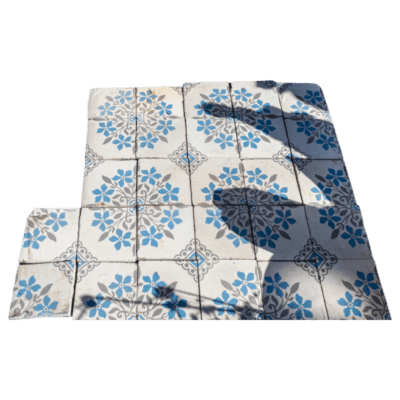 Satz von 20 portugiesischen Zementfliesen - 15x15 cm - NR 5004