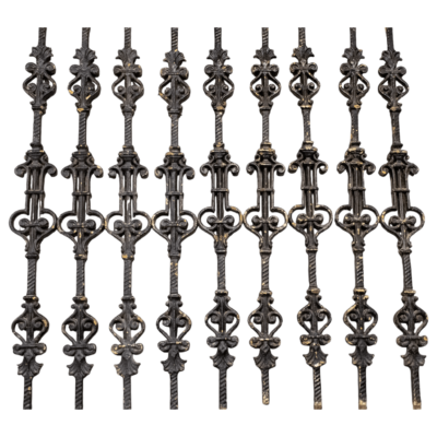 Satz von 9 Gusseisenstäben - 82 cm lang - NR 5019