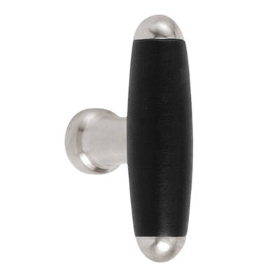 Massivholz-Möbelknauf Timeless 1932M massiv matt Nickel/Ebenholz