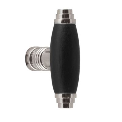 Möbelknopf TIMELESS 1934M massiv poliert Nickel/Ebenholz