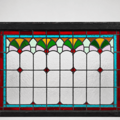Antiek glas in lood raam | Art Nouveau | Artikelnummer 5400 4 stuks op voorraad.