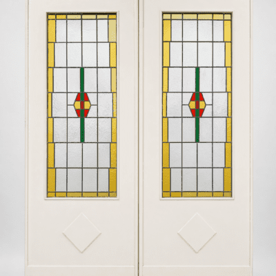 Antieke glas in lood schuifdeuren | Set van twee | Artikelnummer 5402