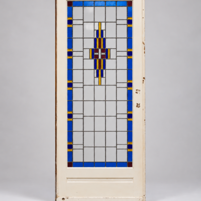Schiebetür mit Buntglas